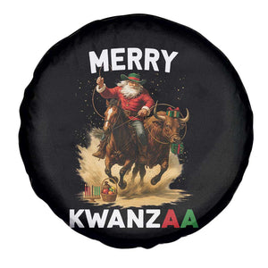 Funny Black Santa Cowboy Spare Tire Cover Merry Kwanzaa Cultural Pride Gift - Print Your Wear