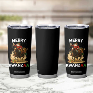Funny Black Santa Cowboy Tumbler Cup Merry Kwanzaa Cultural Pride Gift TS12 Print Your Wear