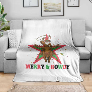 Merry And Rowdy Kwanzaa Santa Cowboy Christmas Gift Throw Blanket TS12 Print Your Wear