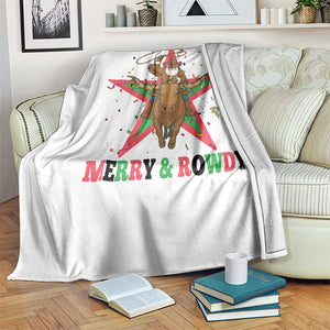Merry And Rowdy Kwanzaa Santa Cowboy Christmas Gift Throw Blanket TS12 Print Your Wear