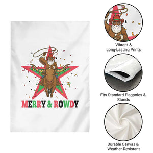 Merry And Rowdy Kwanzaa Santa Cowboy Christmas Gift Garden Flag TS12 Print Your Wear