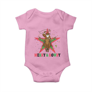 Merry And Rowdy Kwanzaa Santa Cowboy Christmas Gift Baby Onesie TS12 Light Pink Print Your Wear
