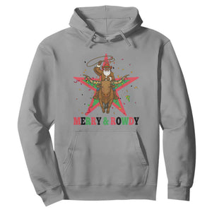 Merry And Rowdy Kwanzaa Santa Cowboy Christmas Gift Hoodie TS12 Sport Gray Print Your Wear
