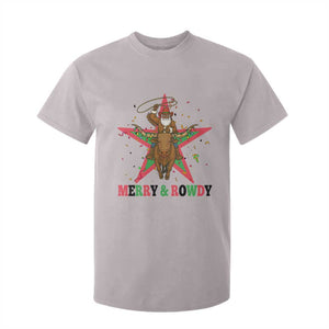 Merry And Rowdy Kwanzaa Santa Cowboy Christmas Gift T Shirt For Kid TS12 Ice Gray Print Your Wear
