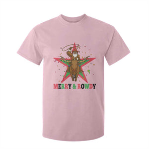 Merry And Rowdy Kwanzaa Santa Cowboy Christmas Gift T Shirt For Kid TS12 Light Pink Print Your Wear