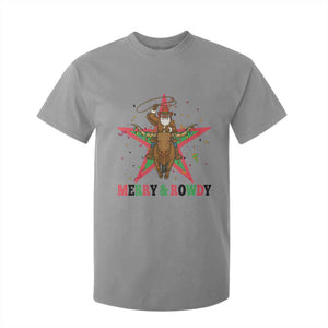 Merry And Rowdy Kwanzaa Santa Cowboy Christmas Gift T Shirt For Kid TS12 Sport Gray Print Your Wear