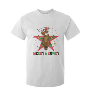 Merry And Rowdy Kwanzaa Santa Cowboy Christmas Gift T Shirt For Kid TS12 White Print Your Wear