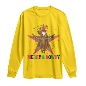 Merry And Rowdy Kwanzaa Santa Cowboy Christmas Gift Long Sleeve Shirt TS12 Daisy Print Your Wear