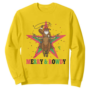 Merry And Rowdy Kwanzaa Santa Cowboy Christmas Gift Sweatshirt TS12 Daisy Print Your Wear