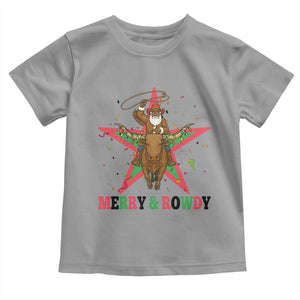 Merry And Rowdy Kwanzaa Santa Cowboy Christmas Gift Toddler T Shirt TS12 Sport Gray Print Your Wear