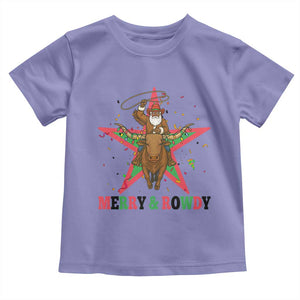 Merry And Rowdy Kwanzaa Santa Cowboy Christmas Gift Toddler T Shirt TS12 Violet Print Your Wear