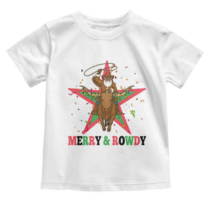 Merry And Rowdy Kwanzaa Santa Cowboy Christmas Gift Toddler T Shirt TS12 White Print Your Wear
