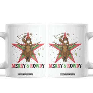 Merry And Rowdy Kwanzaa Santa Cowboy Christmas Gift Coffee Mug TS12 White Print Your Wear