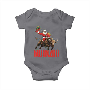 Happy Kwanzaa Baby Onesie Rodeo Black Santa African American Holiday Gift TS12 Charcoal Print Your Wear