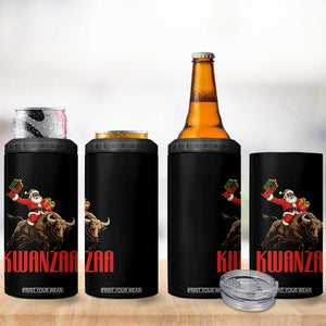 Happy Kwanzaa 4 in 1 Can Cooler Tumbler Rodeo Black Santa African American Holiday Gift TS12 Print Your Wear