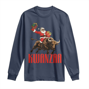 Happy Kwanzaa Long Sleeve Shirt Rodeo Black Santa African American Holiday Gift TS12 Navy Print Your Wear