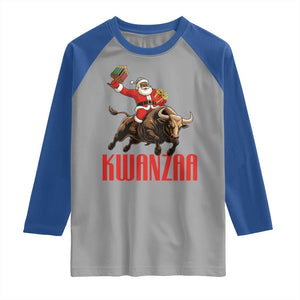Happy Kwanzaa Raglan Shirt Rodeo Black Santa African American Holiday Gift TS12 Sport Gray Royal Print Your Wear