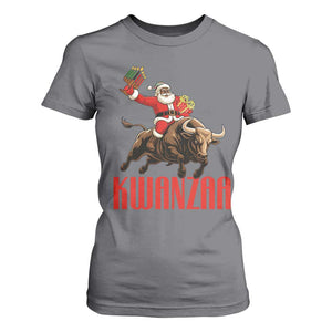 Happy Kwanzaa T Shirt For Women Rodeo Black Santa African American Holiday Gift TS12 Charcoal Print Your Wear