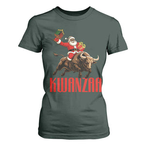 Happy Kwanzaa T Shirt For Women Rodeo Black Santa African American Holiday Gift TS12 Dark Forest Green Print Your Wear