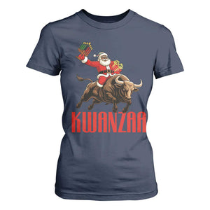 Happy Kwanzaa T Shirt For Women Rodeo Black Santa African American Holiday Gift TS12 Navy Print Your Wear