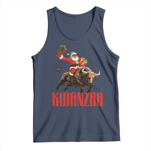 Happy Kwanzaa Tank Top Rodeo Black Santa African American Holiday Gift TS12 Navy Print Your Wear
