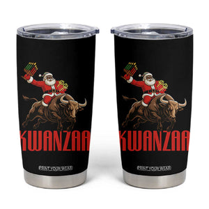 Happy Kwanzaa Tumbler Cup Rodeo Black Santa African American Holiday Gift TS12 Black Print Your Wear