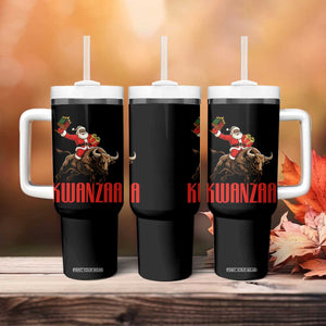 Happy Kwanzaa Tumbler With Handle Rodeo Black Santa African American Holiday Gift TS12 Print Your Wear