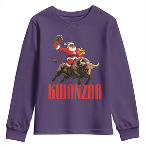 Happy Kwanzaa Youth Sweatshirt Rodeo Black Santa African American Holiday Gift TS12 Purple Print Your Wear