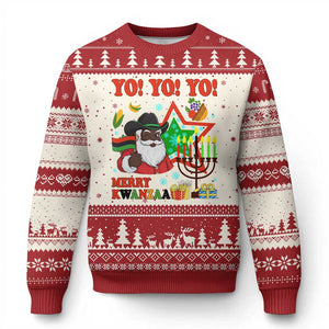 Merry Kwanzaa Black Santa Cowboy Ugly Christmas Sweater African Heritage Celebration Gift TS12 Beige Red Print Your Wear