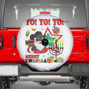 Merry Kwanzaa Black Santa Cowboy Spare Tire Cover African Heritage Celebration Gift TS12 White Print Your Wear