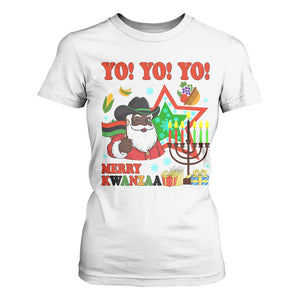 Merry Kwanzaa Black Santa Cowboy T Shirt For Women African Heritage Celebration Gift TS12 White Print Your Wear