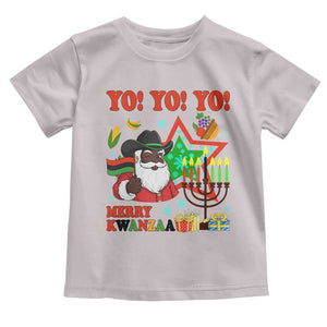 Merry Kwanzaa Black Santa Cowboy Toddler T Shirt African Heritage Celebration Gift TS12 Ice Gray Print Your Wear