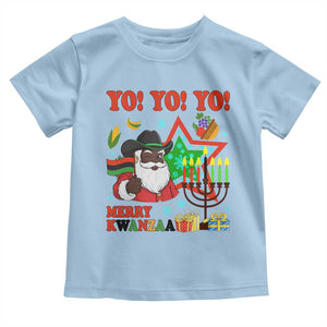 Merry Kwanzaa Black Santa Cowboy Toddler T Shirt African Heritage Celebration Gift TS12 Light Blue Print Your Wear
