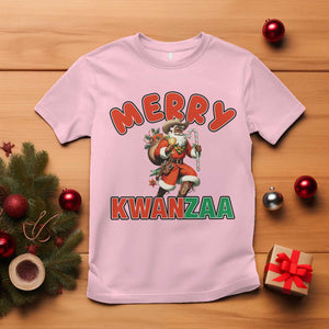 Merry Kwanzaa Cowboy Black Santa T Shirt African American Christmas Gift - Print Your Wear