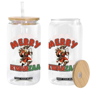 Merry Kwanzaa Cowboy Black Santa Glass Can African American Christmas Gift TS12 Print Your Wear