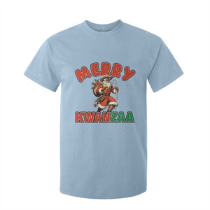 Merry Kwanzaa Cowboy Black Santa T Shirt For Kid African American Christmas Gift TS12 Light Blue Print Your Wear