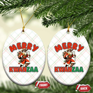 Merry Kwanzaa Cowboy Black Santa Ceramic Ornament African American Christmas Gift TS12 Print Your Wear