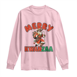 Merry Kwanzaa Cowboy Black Santa Long Sleeve Shirt African American Christmas Gift TS12 Light Pink Print Your Wear