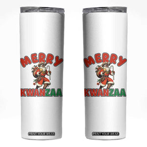 Merry Kwanzaa Cowboy Black Santa Skinny Tumbler African American Christmas Gift TS12 White Print Your Wear