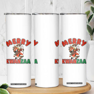 Merry Kwanzaa Cowboy Black Santa Skinny Tumbler African American Christmas Gift TS12 Print Your Wear