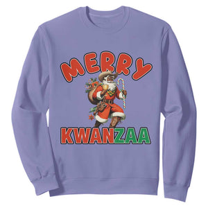Merry Kwanzaa Cowboy Black Santa Sweatshirt African American Christmas Gift TS12 Violet Print Your Wear