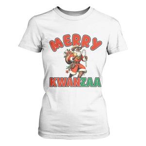 Merry Kwanzaa Cowboy Black Santa T Shirt For Women African American Christmas Gift - Print Your Wear