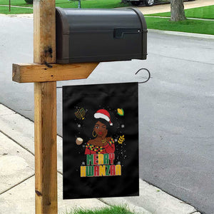 Merry Kwanzaa African American Girl Santa Hat Garden Flag Christmas Gift TS12 Print Your Wear