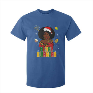 Merry Kwanzaa African American Girl Santa Hat T Shirt For Kid Christmas Gift TS12 Royal Blue Print Your Wear