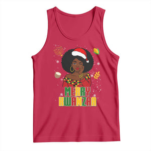 Merry Kwanzaa African American Girl Santa Hat Tank Top Christmas Gift TS12 Red Print Your Wear