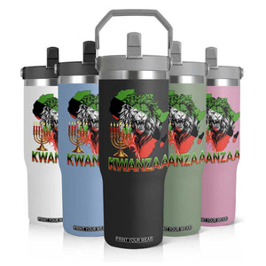 King Lion Of Africa Kwanzaa Map Flip Straw Tumbler Heritage Pride Gift TS12 Print Your Wear