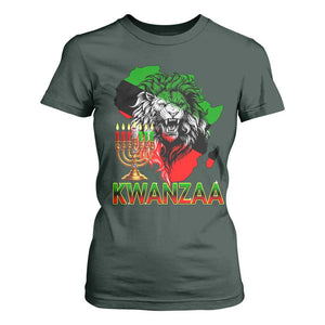King Lion Of Africa Kwanzaa Map T Shirt For Women Heritage Pride Gift TS12 Dark Forest Green Print Your Wear