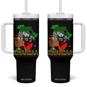 King Lion Of Africa Kwanzaa Map Tumbler With Handle Heritage Pride Gift TS12 One Size: 40 oz Black Print Your Wear