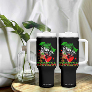 King Lion Of Africa Kwanzaa Map Tumbler With Handle Heritage Pride Gift TS12 Print Your Wear