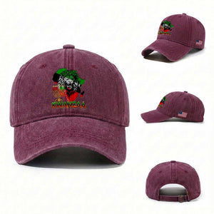 King Lion Of Africa Kwanzaa Map Washed Cotton Baseball Cap Heritage Pride Gift TS12 Washed Cap Universal Fit Burgundy Print Your Wear